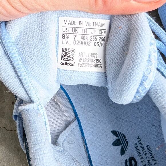 Adidas EQT Gazelle EE4822 Low Top Leather/Mesh Snealers in Glow Blue, size 8.5 - Picture 4 of 9